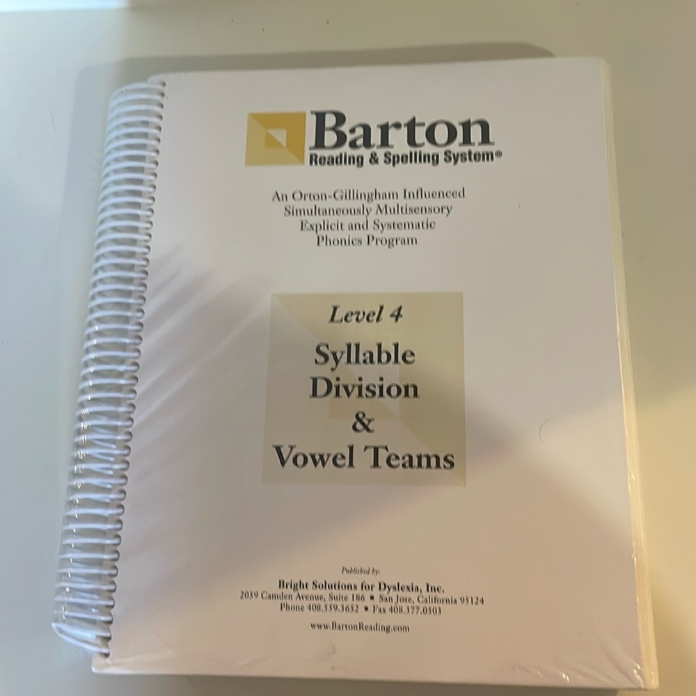 Barton reading and spelling system book 4